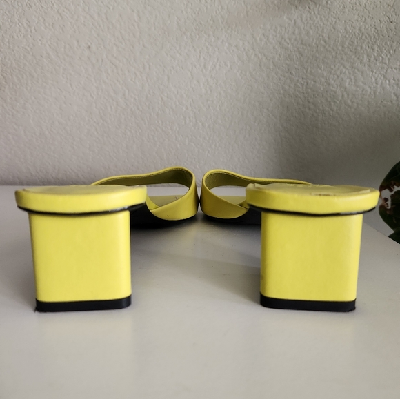 Zara Bright Lime Green Sandal Chunky Heeled Mules Size 40 - Picture 4 of 5
